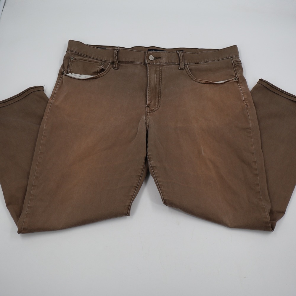 Lucky Brand 223 Straight Pants Mens 38x30 Brown Stretch Twill Casual
